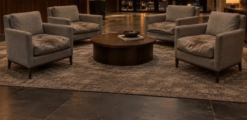 Clubhouse lounge chairs before the refurbishment