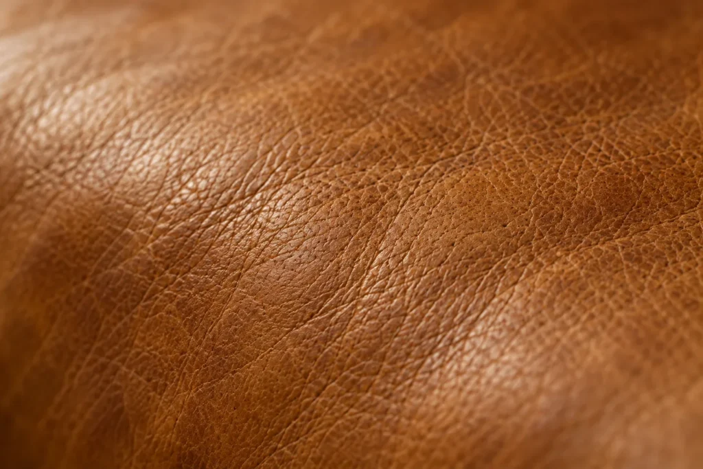 Aniline leather finish, close-up
