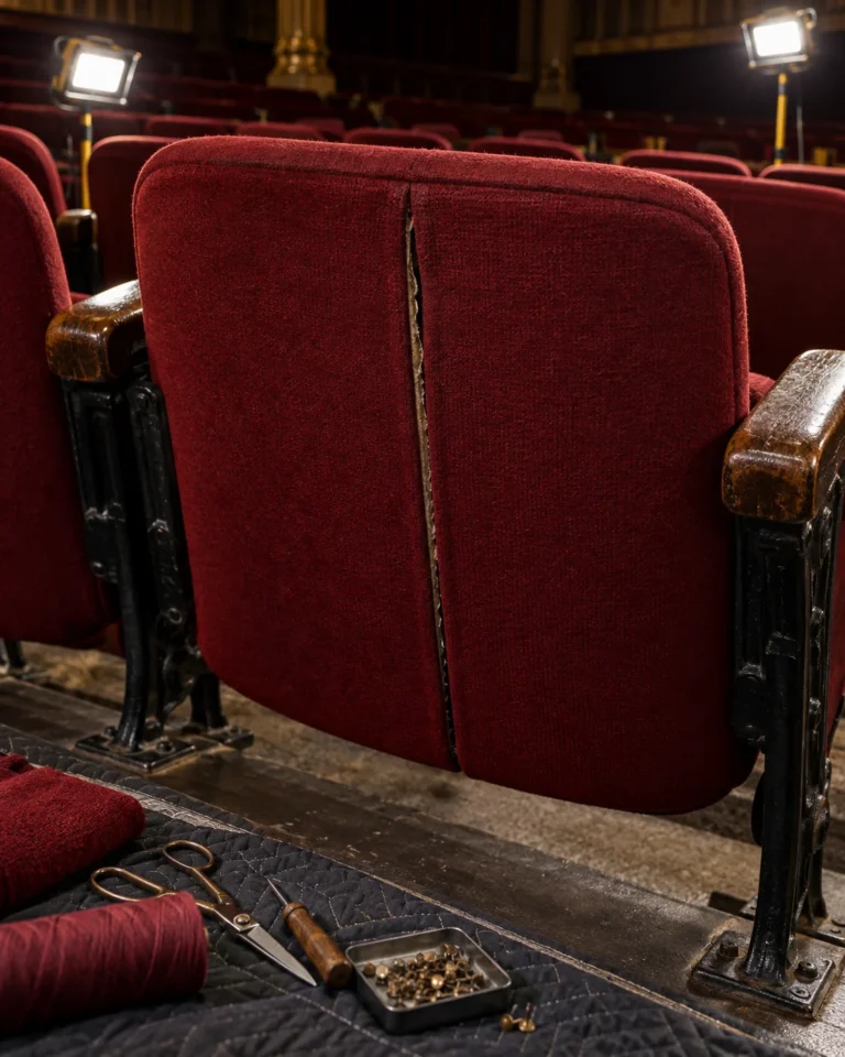 Back panel of a fixed lecture hall seat
