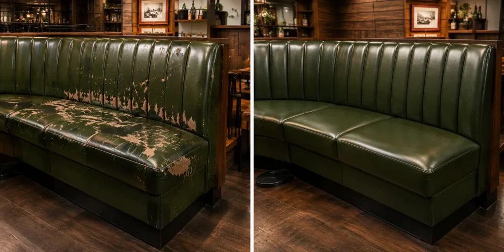Booth reupholstery