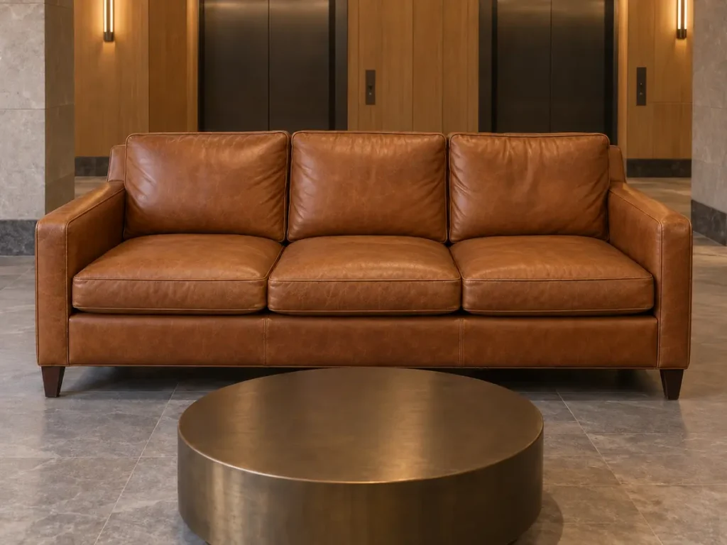 That cognac sofa once restored