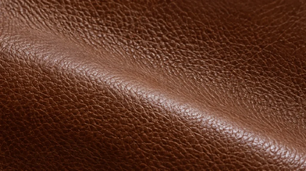 Swatch of cognac bed leather