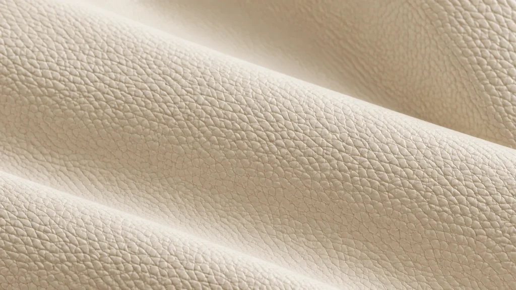 Swatch of cream & ivory bed leather