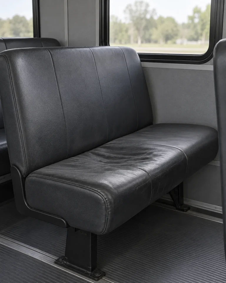 A shuttle bench with sunken foam