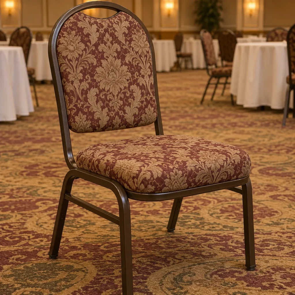 Banquet chair in an old damask fabric