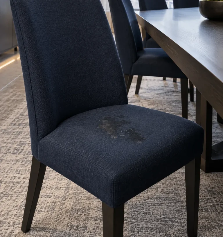 Party room dining chair with a marked seat