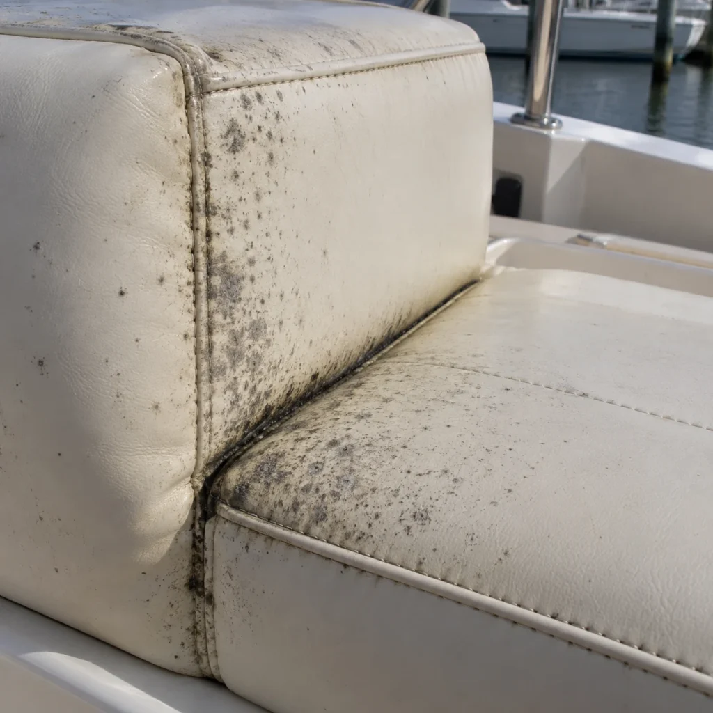 Mildew on a boat cushion