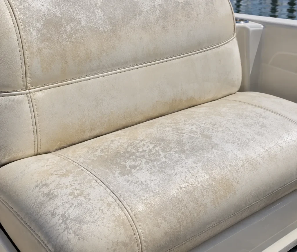 Chalky vinyl on a boat cushion