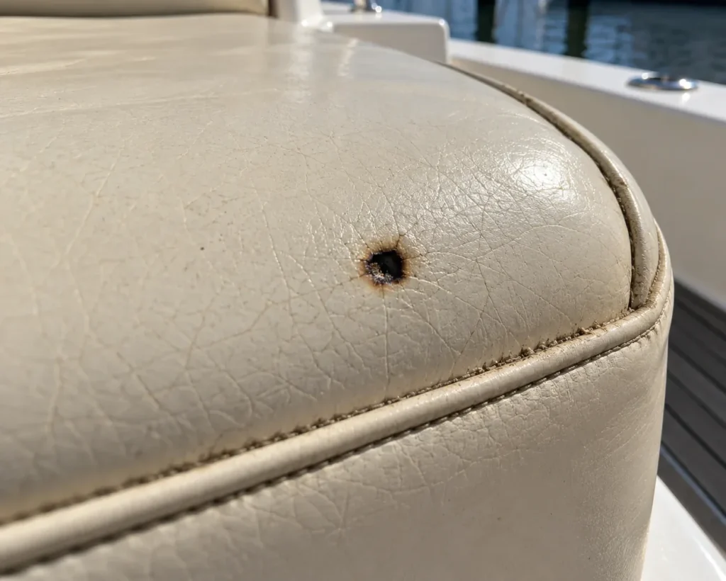 Burns on a boat seat