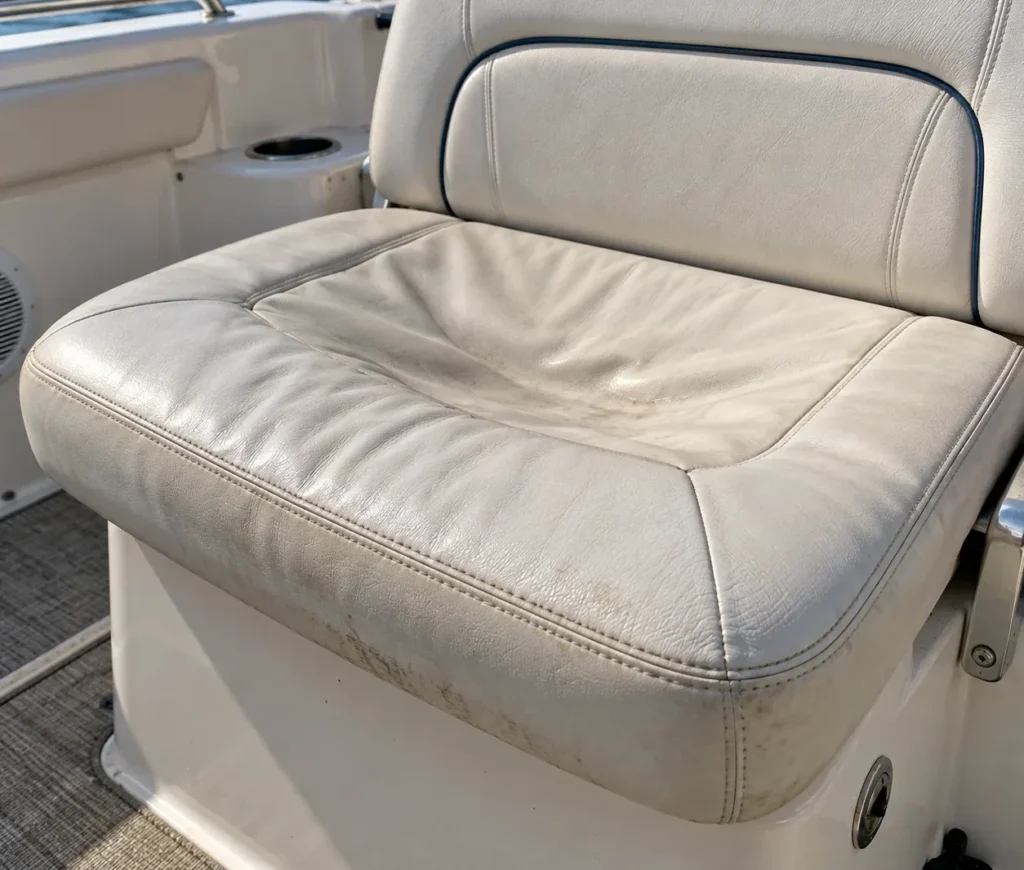 Sunken foam on a boat seat
