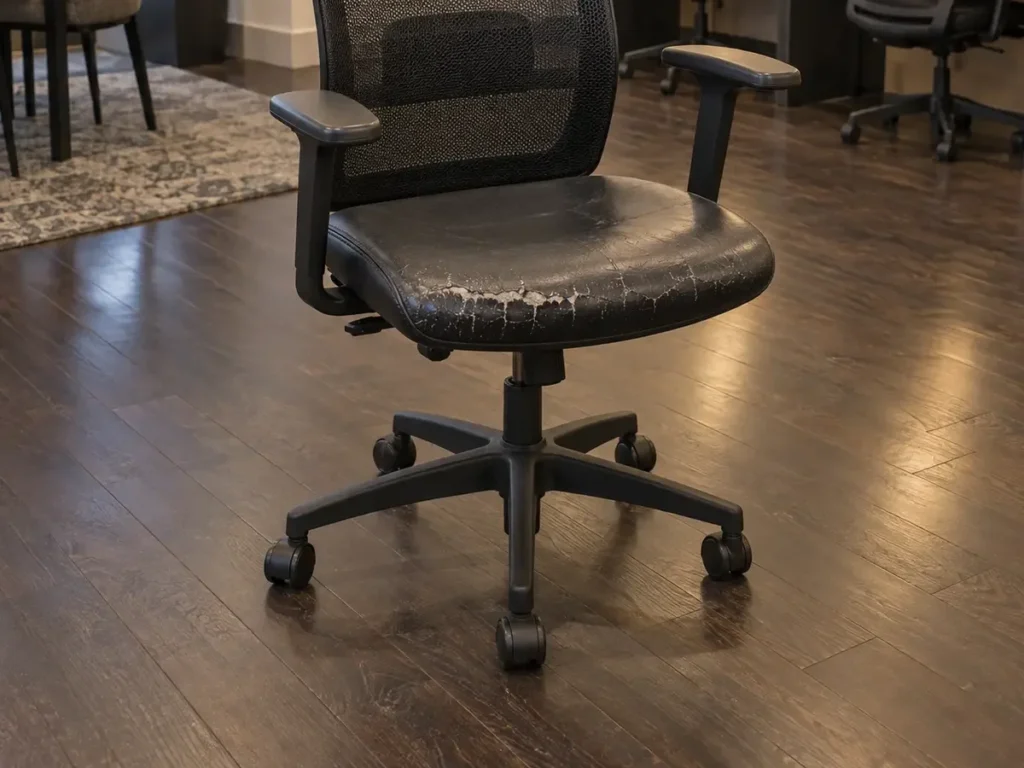 Business center task chair seat before its new cover