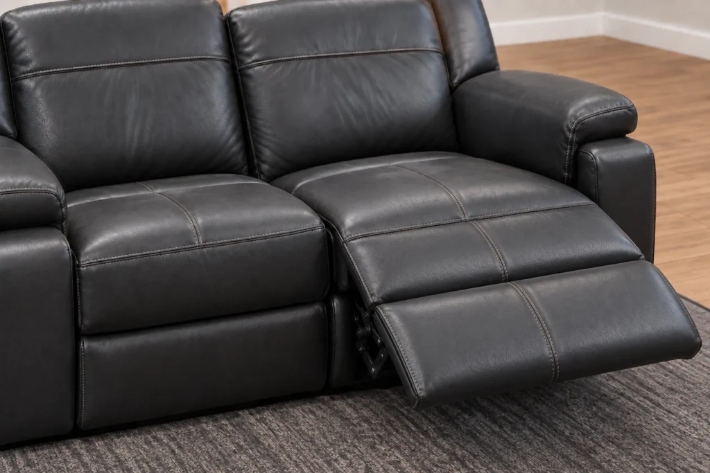 Reclining leather sectional