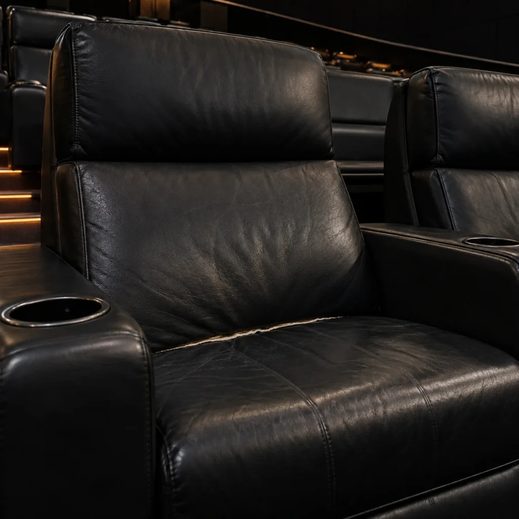 Back crease on a theater recliner