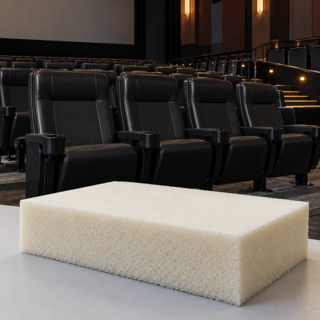A density test sample of cinema recliner foam
