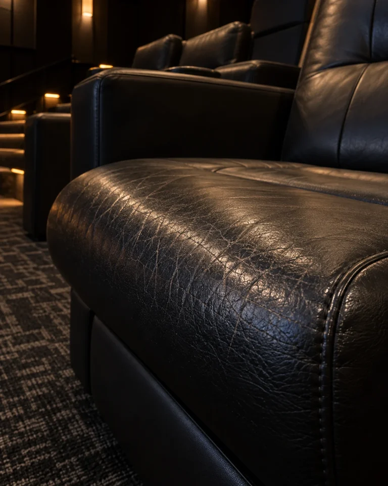 Seat front on a movie theater recliner