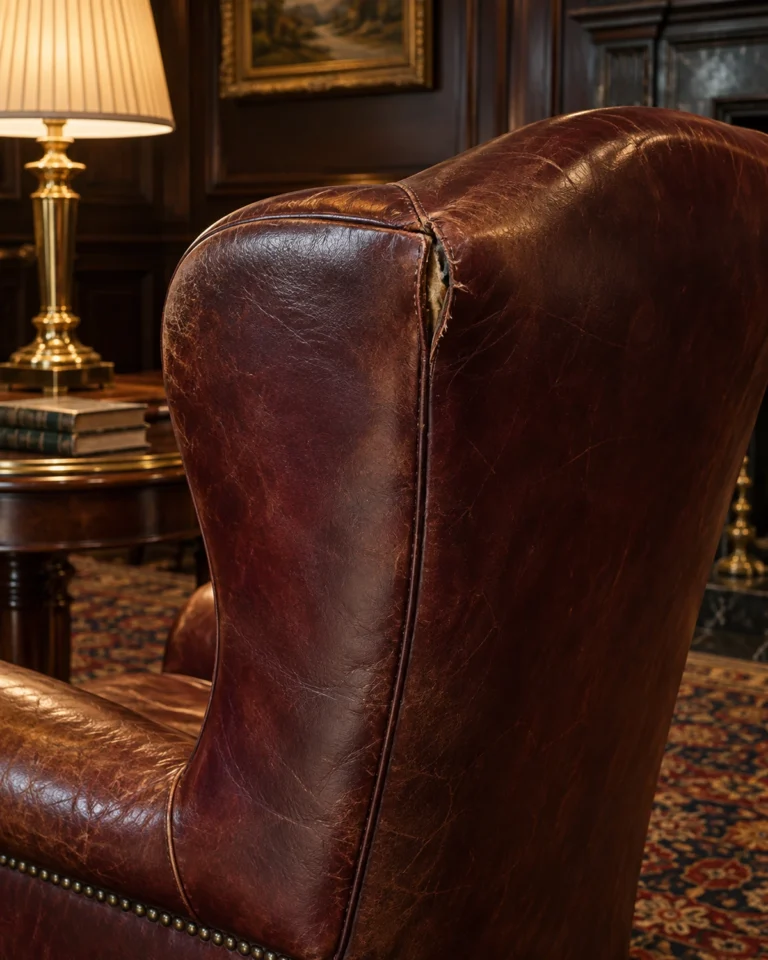 Back seam on a club chair