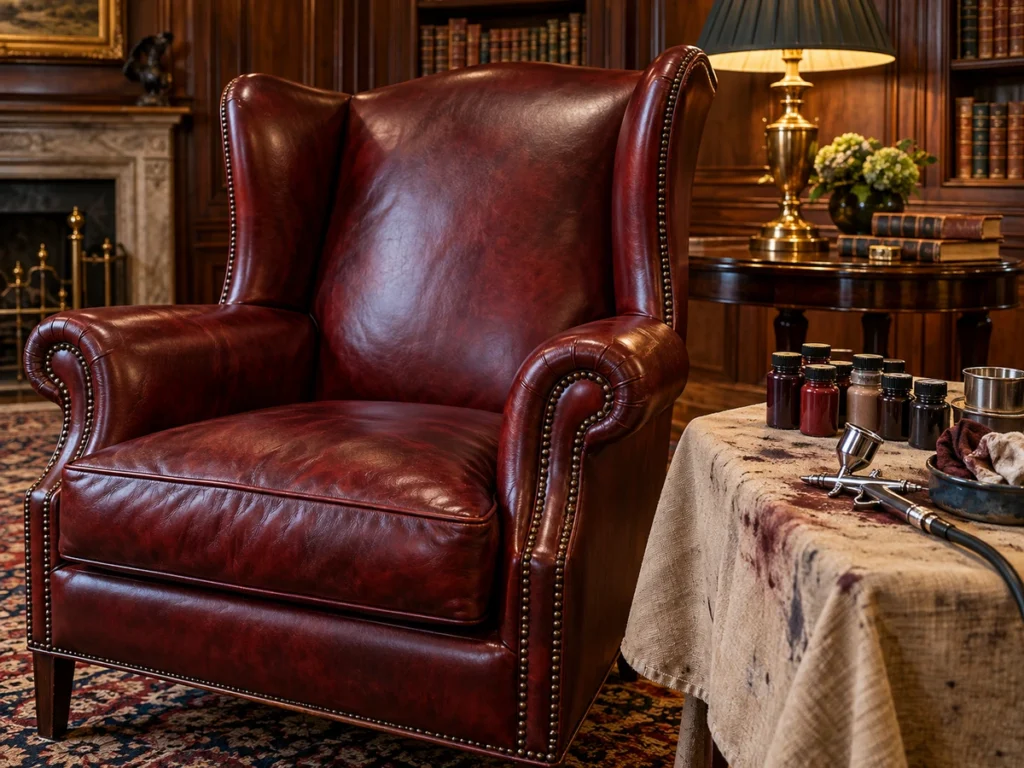 Color in layers in bar furniture restoration