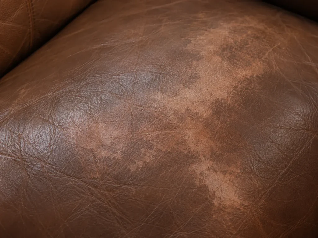 Color loss on leather: patchy tone