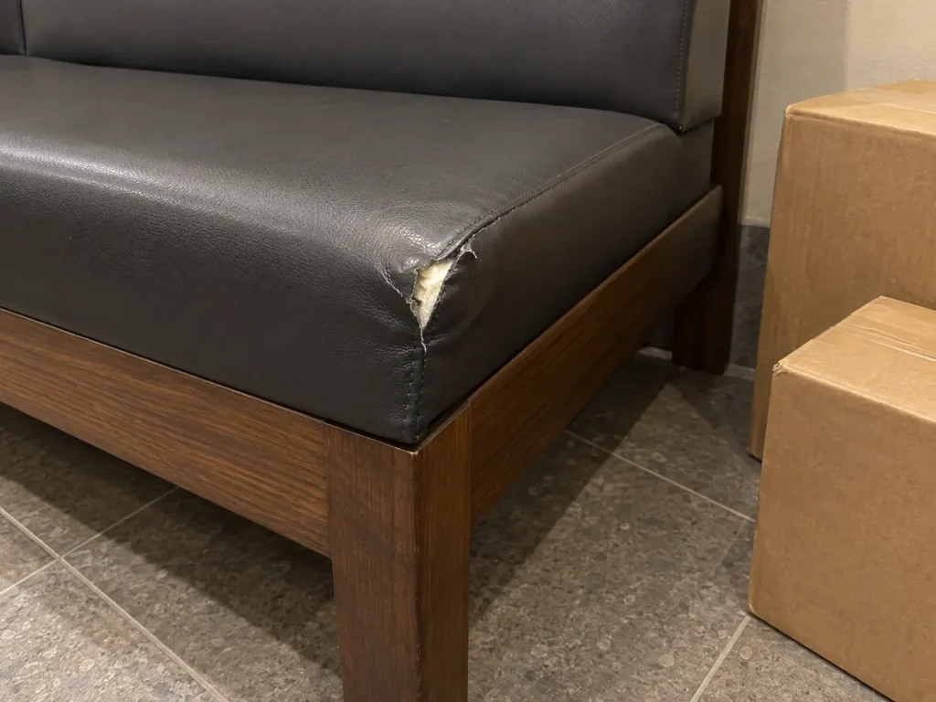 Ripped corners on shared building seating