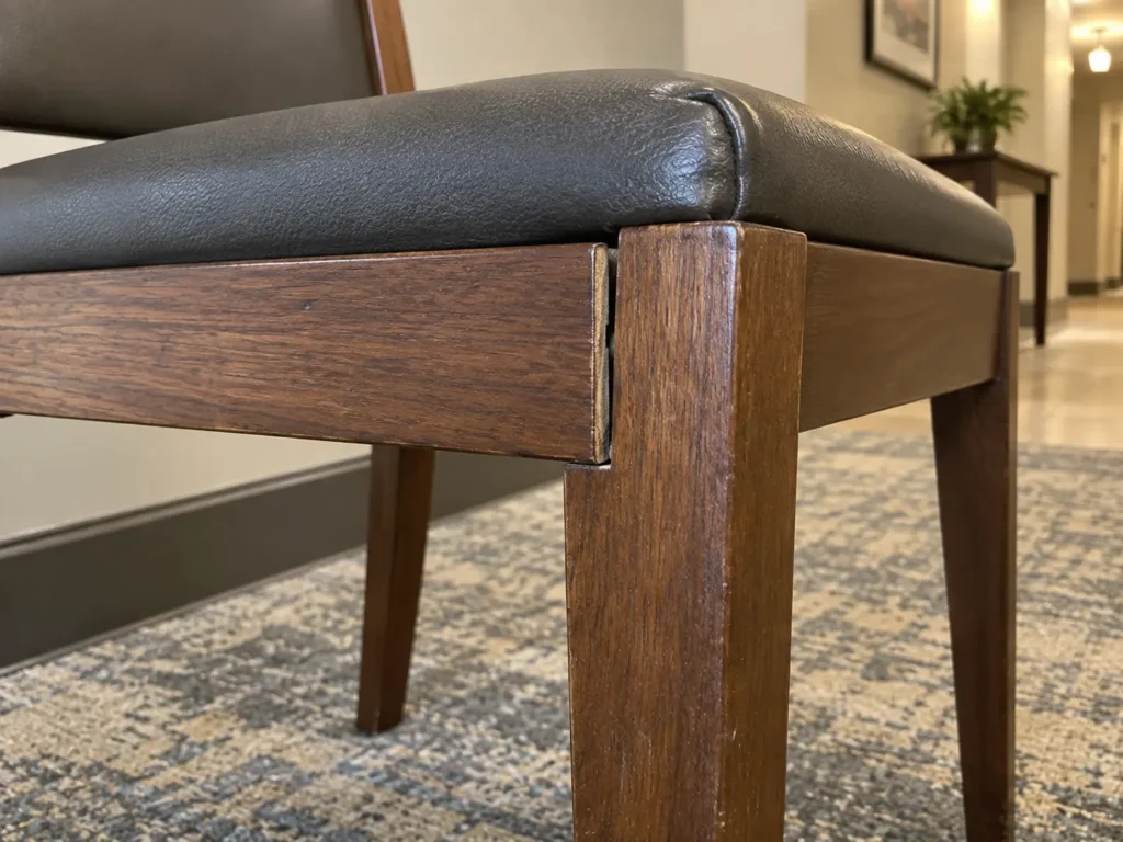 Wobbly joints on shared building seating