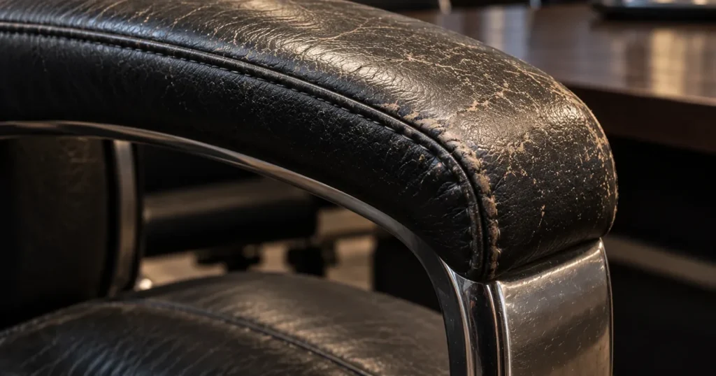 Arm caps on a boardroom chair