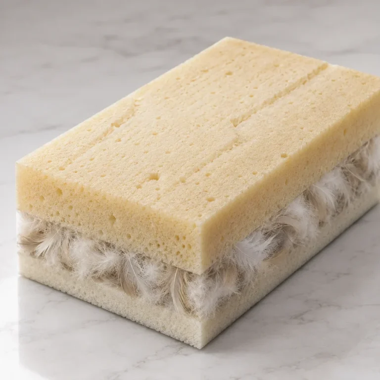 Cushion core material: foam and down
