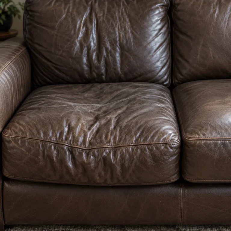 Sofa cushion showing wear: the usual spot