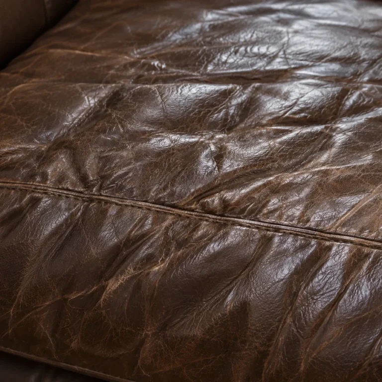 Sofa cushion showing wear: loose, creased cover