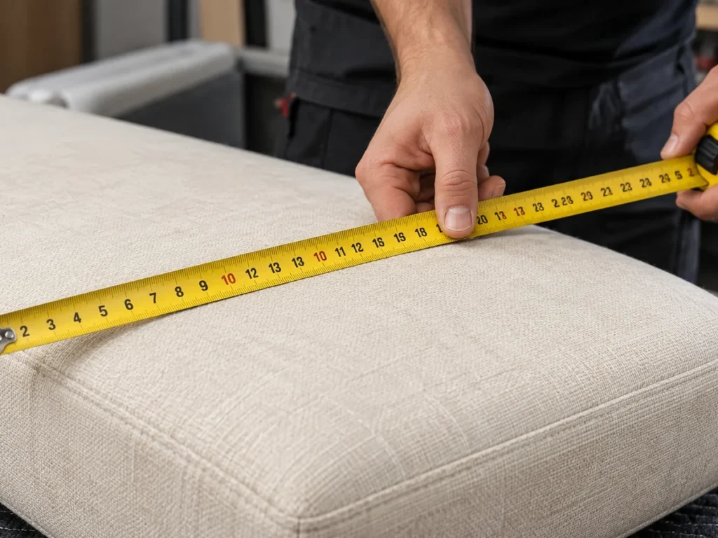 Making a new sofa cushion, step: measure