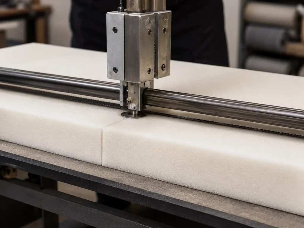 Making a new sofa cushion, step: cut