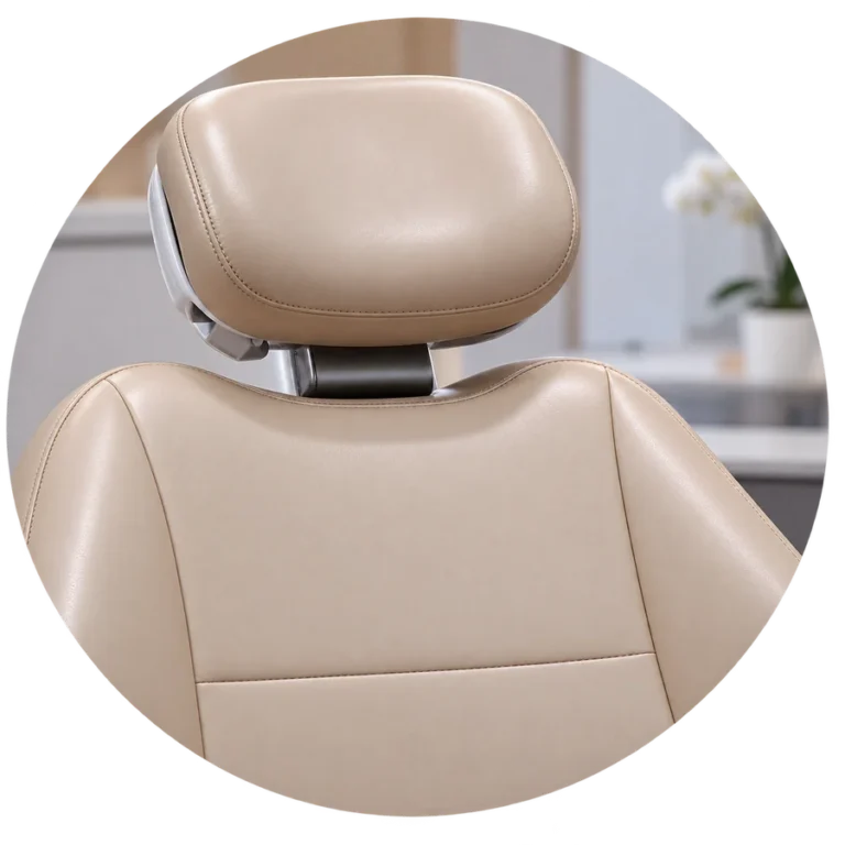 Top coat sealed on dental office seating
