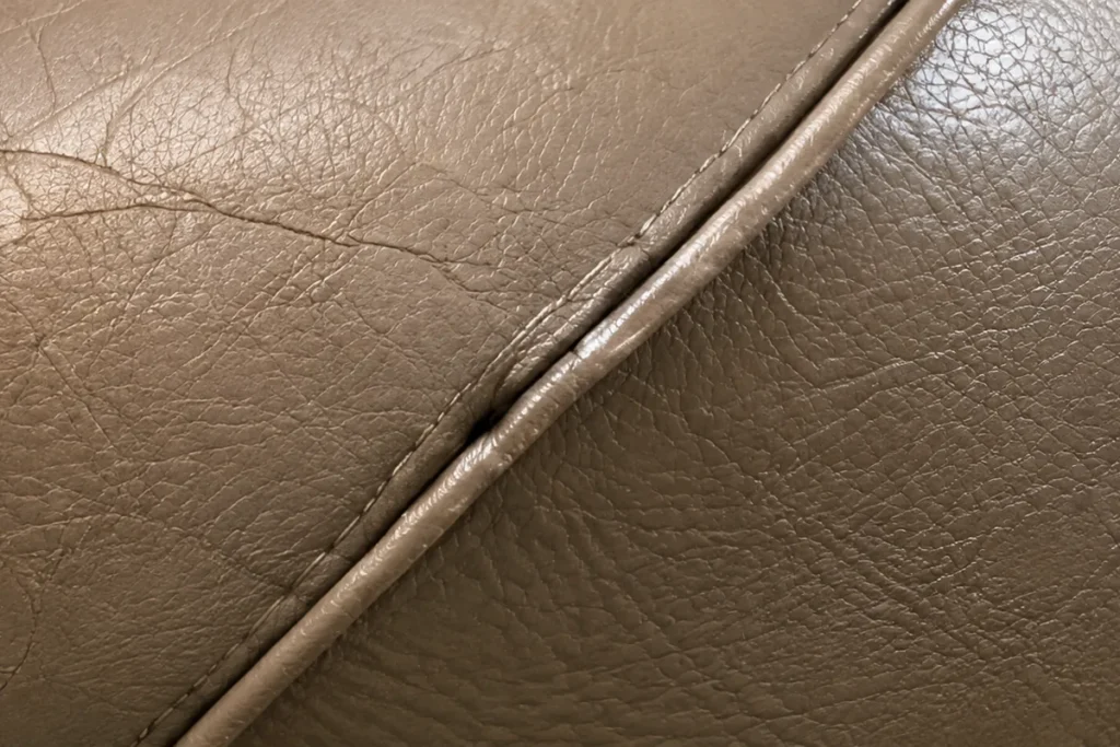 Cracking stitch lines on a dental patient chair