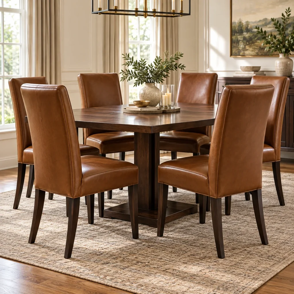 arm &amp; side chairs dining chair recovered in leather