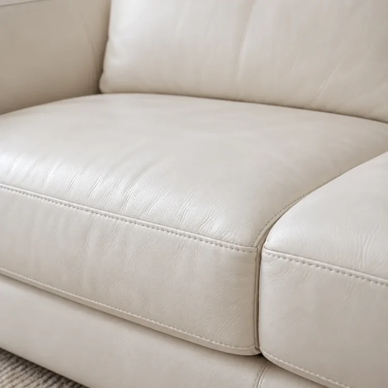 Leather back cushion, an early dry spot