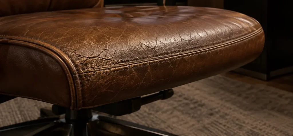 Cushion lip on an executive chair