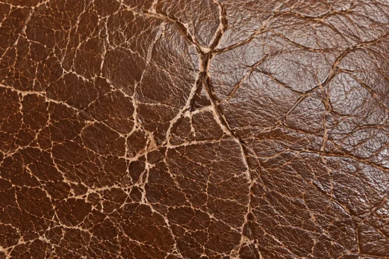 Leather showing hairline lines