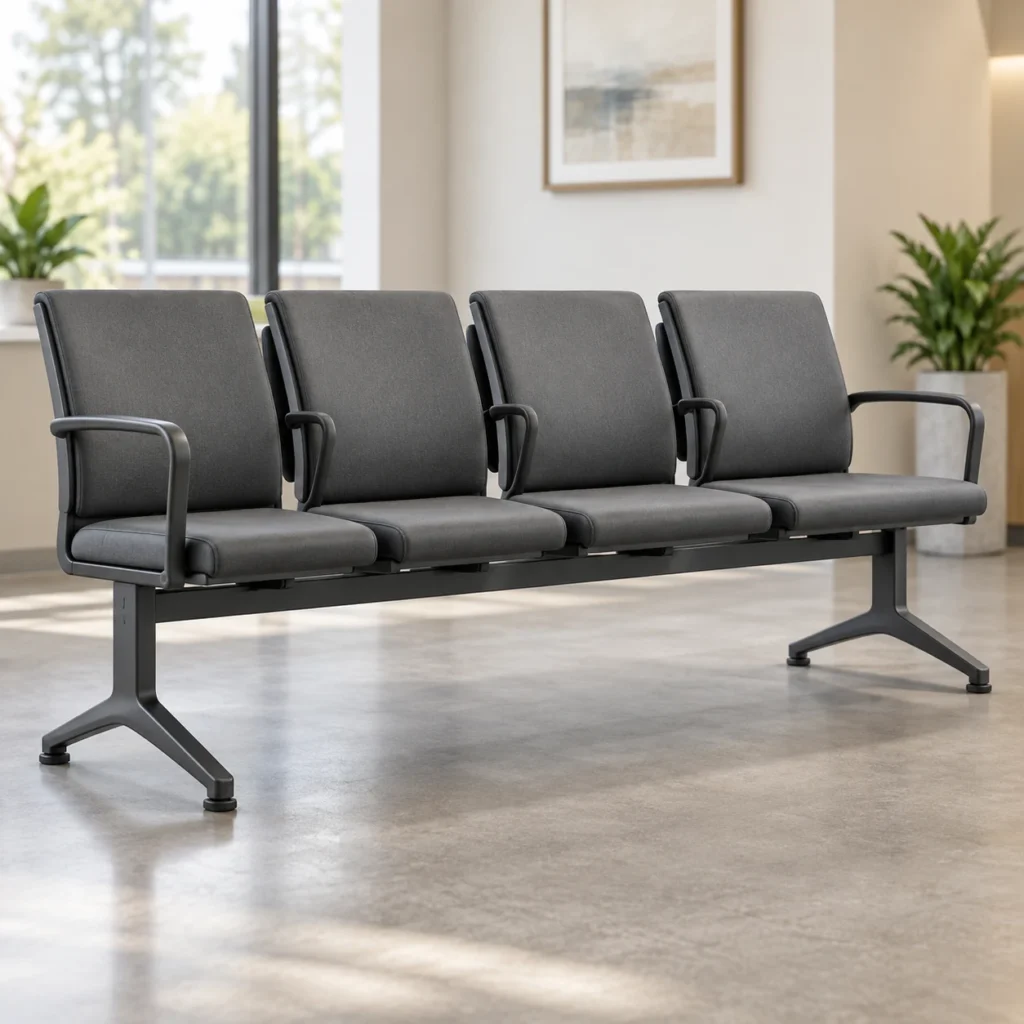 Beam seating in a Connecticut reception area