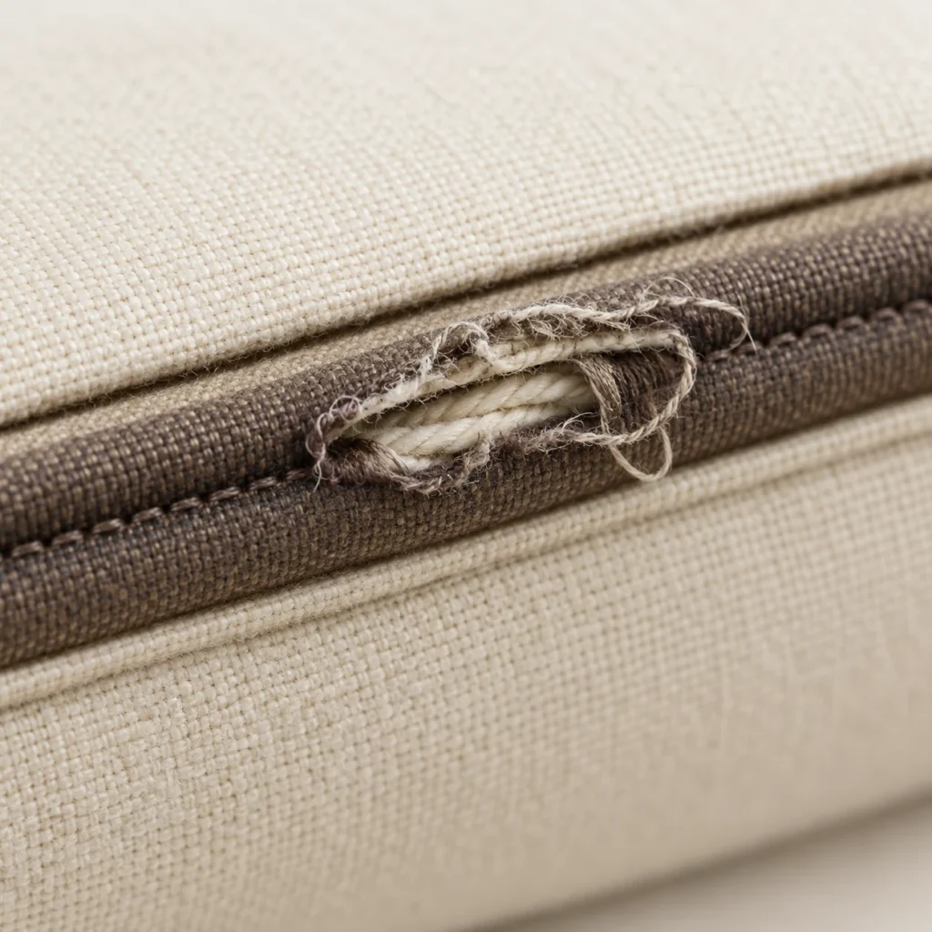 Split seams in a seat cushion