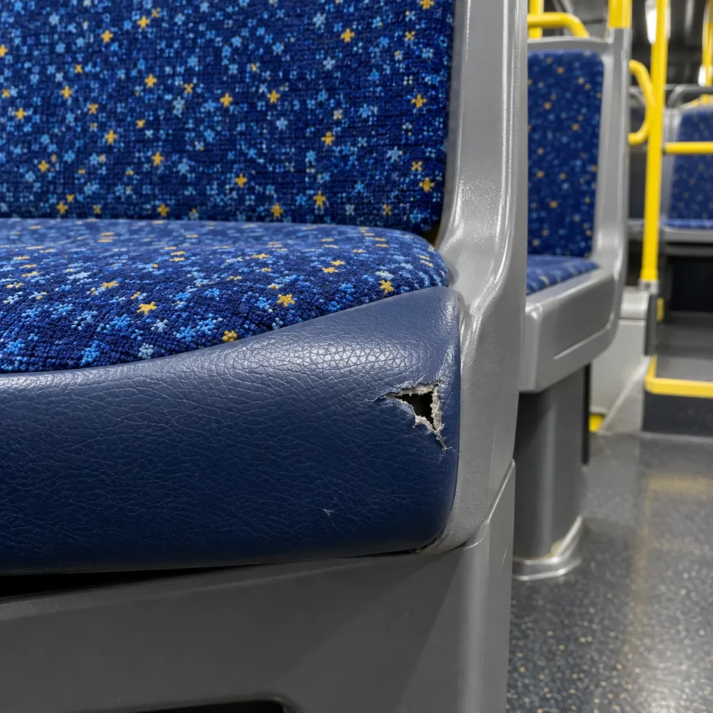 Punctures in a transit bus