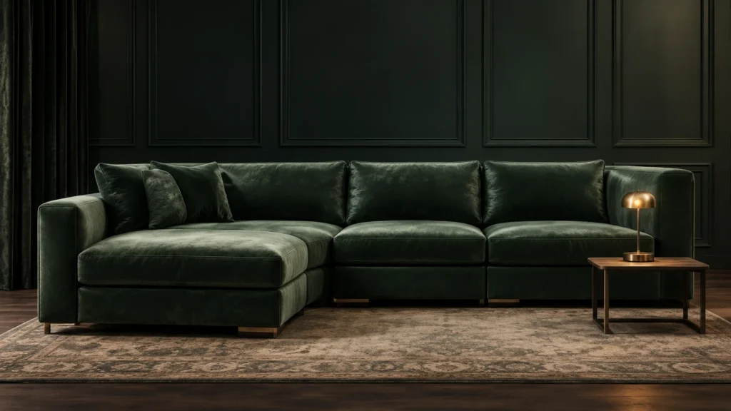 Recovered leather sectional
