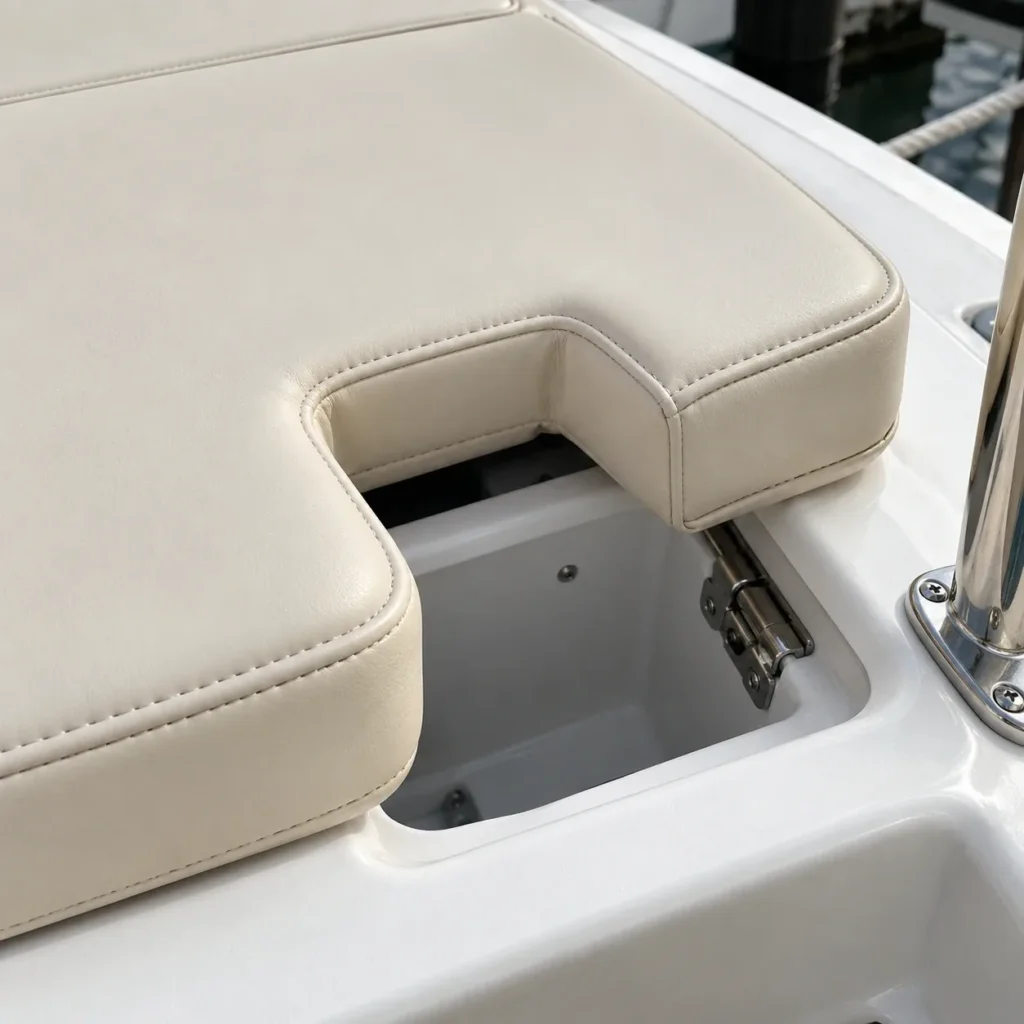 Hatch openings on boat upholstery