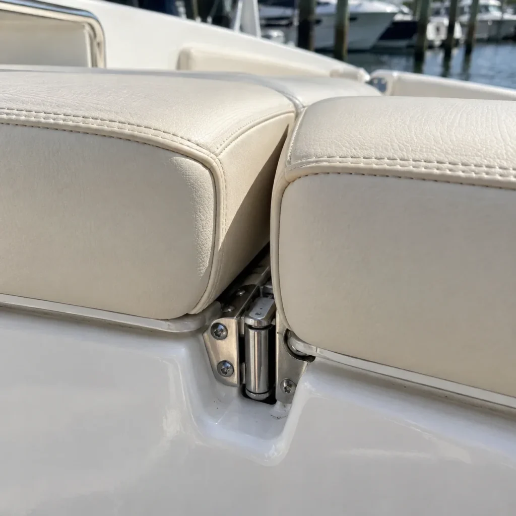 Hinge gaps on boat upholstery