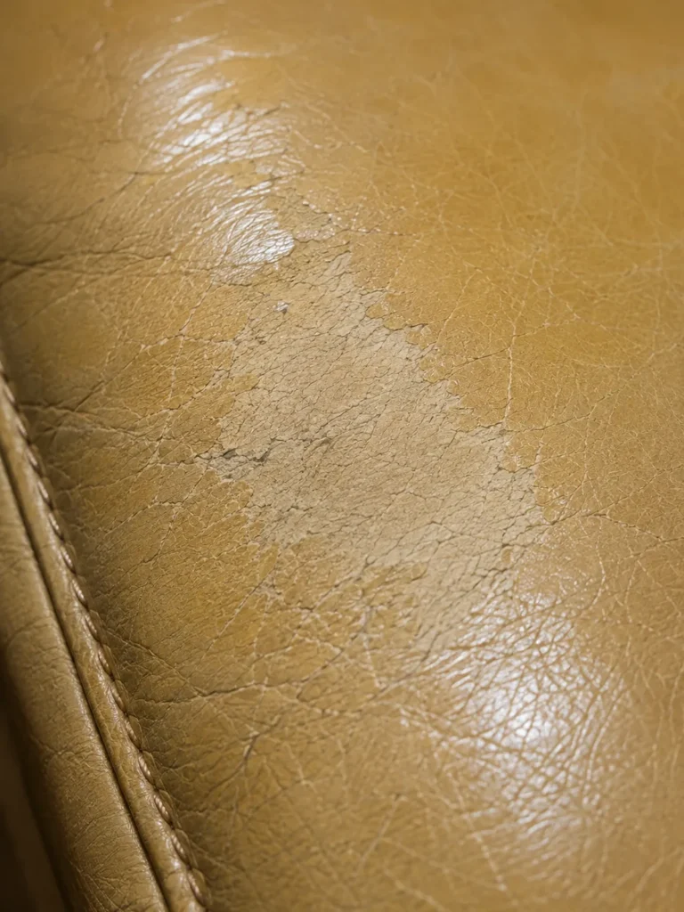 Rubbed-off color on hotel seating