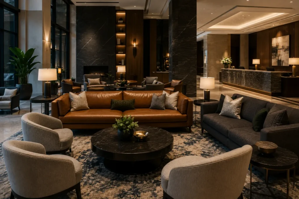 lobby seating in a commercial room