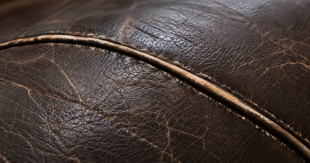 Upholstered bed showing cracked piping