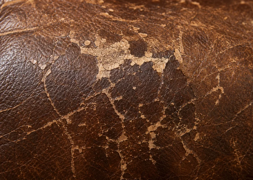 Color loss on a leather chair