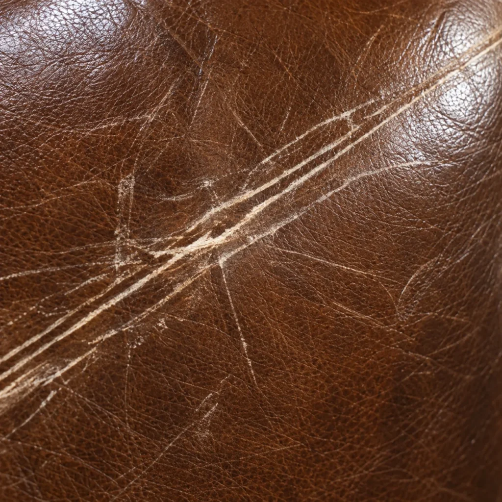Scratches on a leather chair