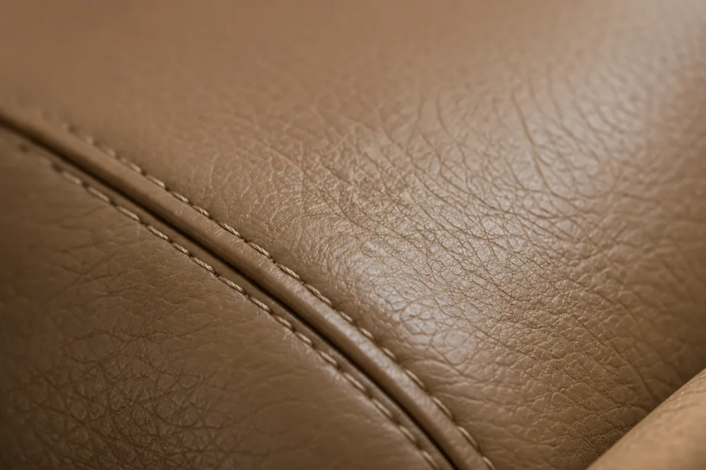 A sealed leather panel left to cure