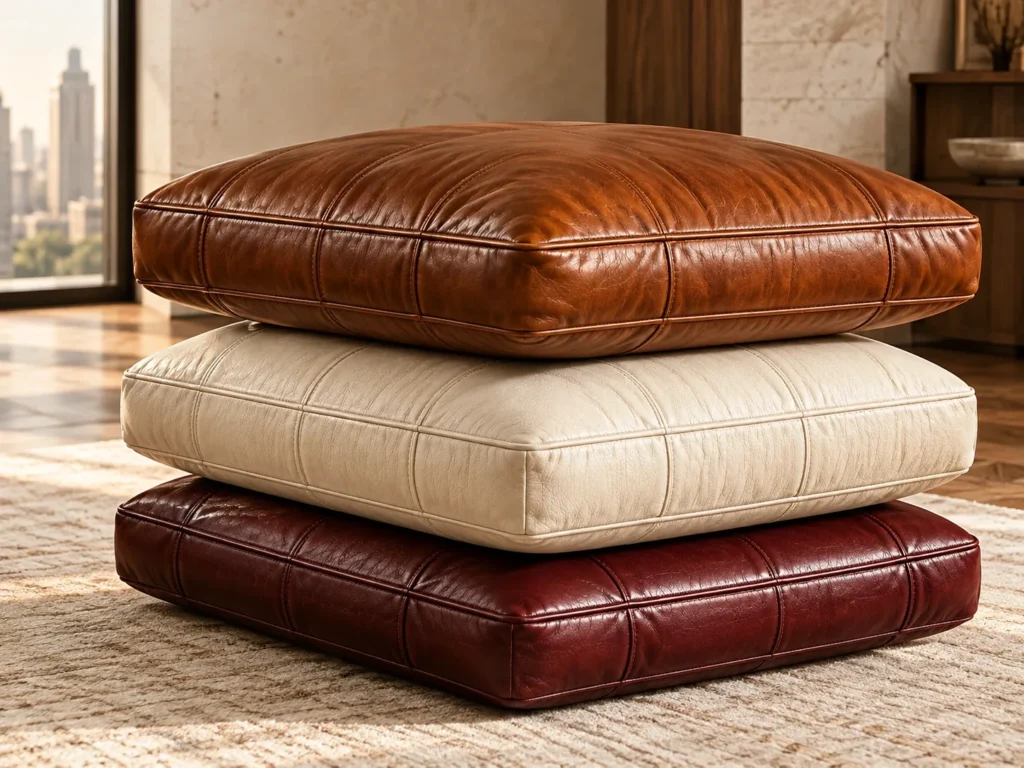 Flat cushions repaired by Leather Restore Pro in Connecticut