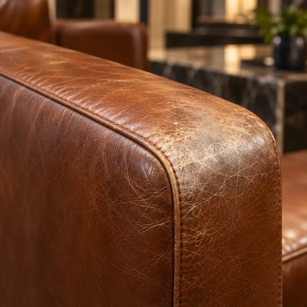 Bleaching on residential lobby furniture